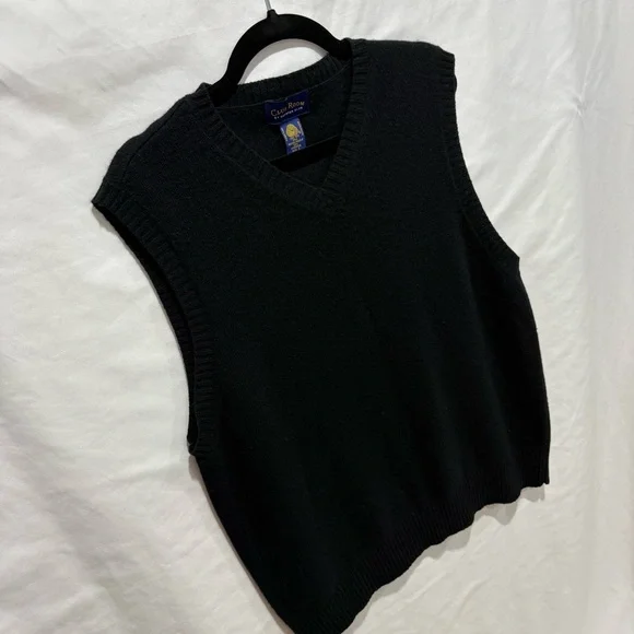 Club Room Wool Sweater Vest L Lambswool Knit Preppy Academia Minimalist Layer - Picture 3 of 12